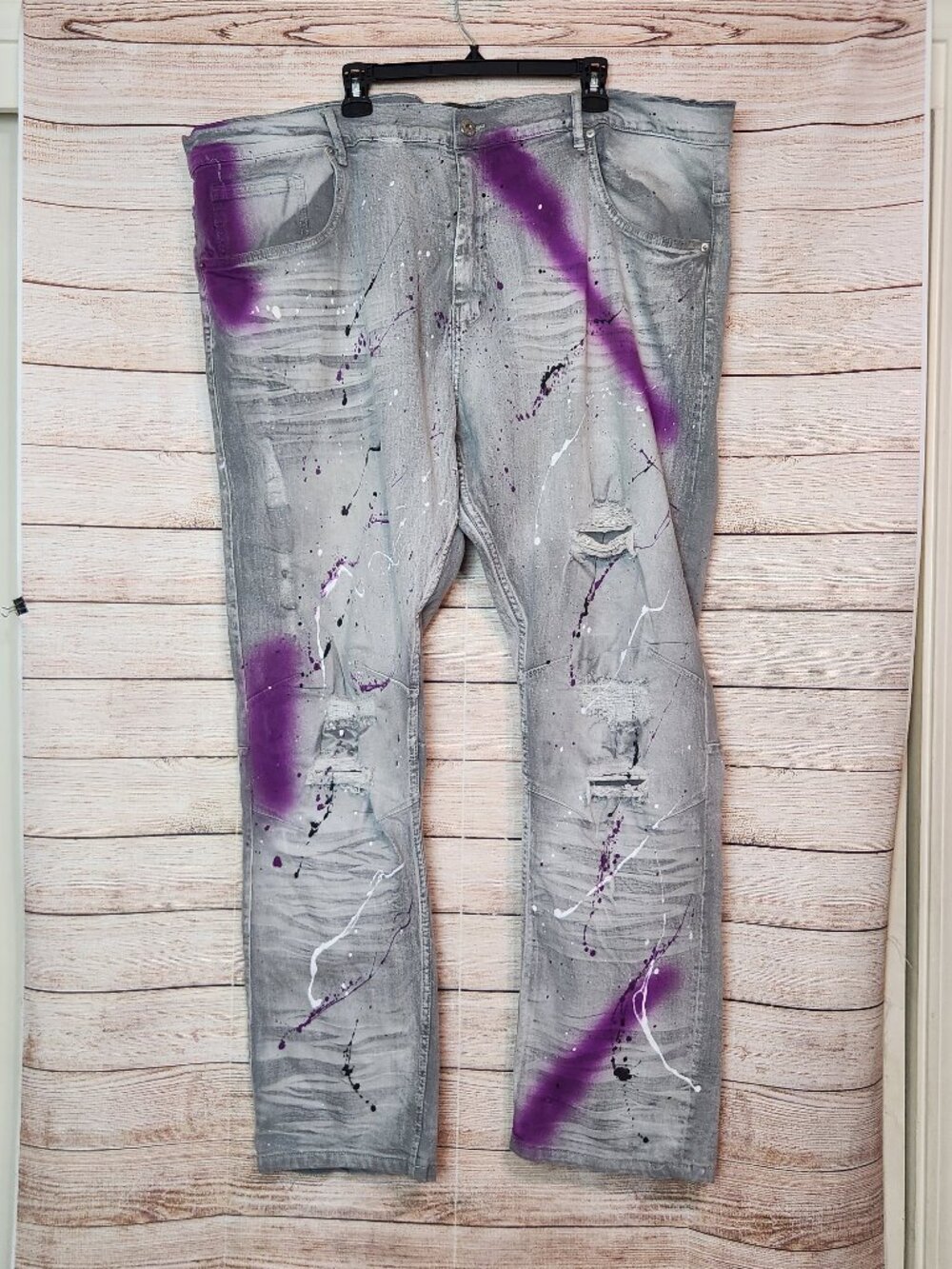 Another Hype Piece Paint Splatter Patchwork Distressed Jeans Men's Denim Size 48